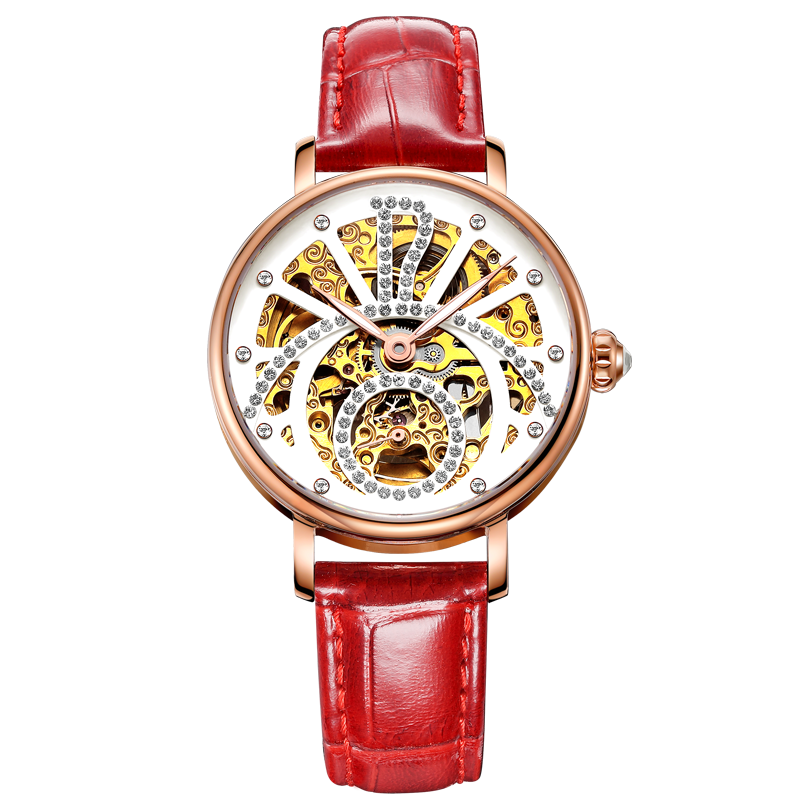 艾尔时手表厂家 手表定制女士满钻手表 夜光表针防水